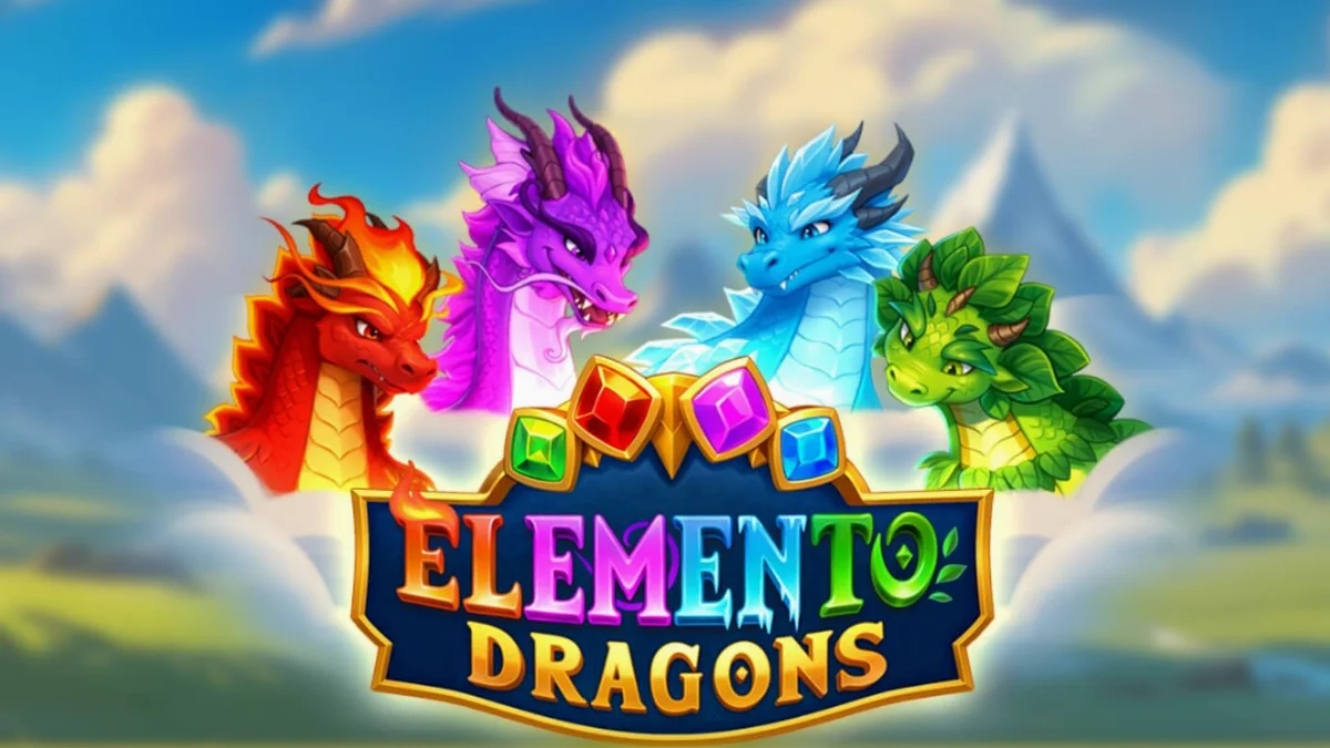 Elemento Dragons slot game grid na may elemental theme