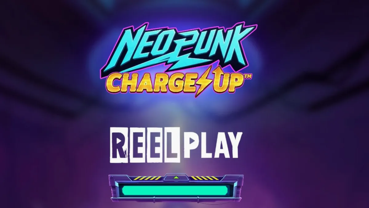 NeoPunk Charge Up slot interface na may neon at futuristic na disenyo